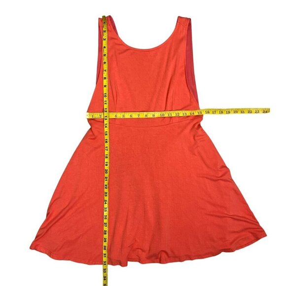 ✨ Lulus Coral Sleeveless Skater Dress w/ Deep V-Back – Size XL - Picture 9 of 11